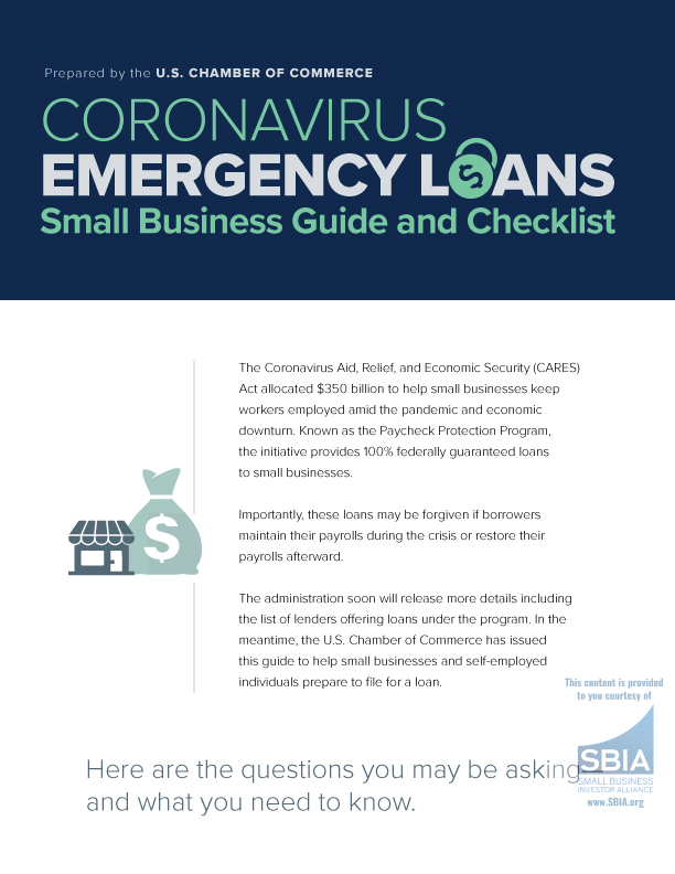 CORONAVIRUS EMERGENCY L ANS Small Business Guide and Checklist